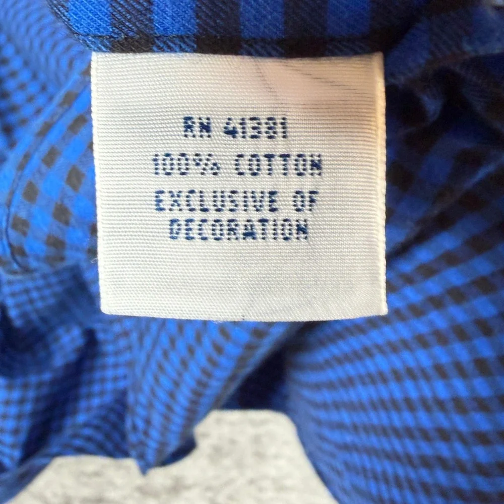 Ralph‎ Lauren Pony Mens Long Sleeve Button Down Shirt Gingham Check Blue Black M